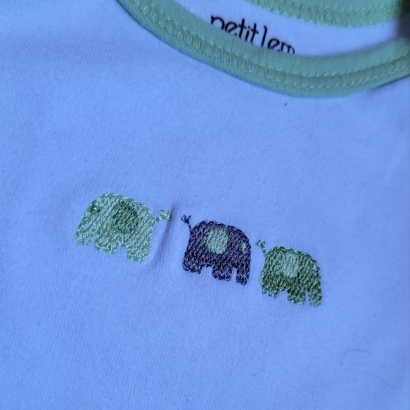 Petit Lem NB embroidered elephants onesie - Picture 2 of 6